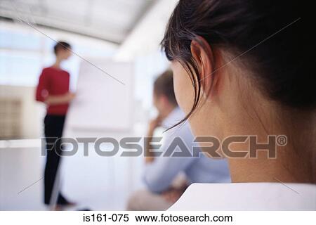 Woman watching presentation View Large Photo Image Stock Photography - Woman watching presentation. Fotosearch