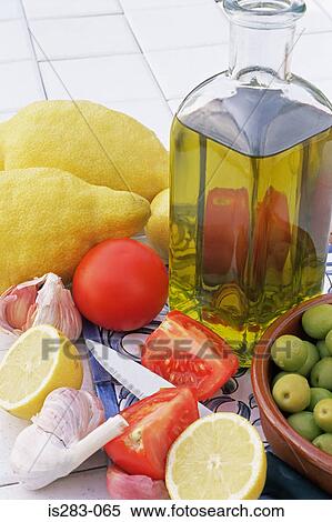 Mediterranean ingredients View Large Photo Image Stock Photography - Mediterranean ingredients. Fotosearch