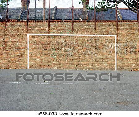 Football goal painted on wall View Large Photo Image Stock Image - Football goal painted on wall. Fotosearch