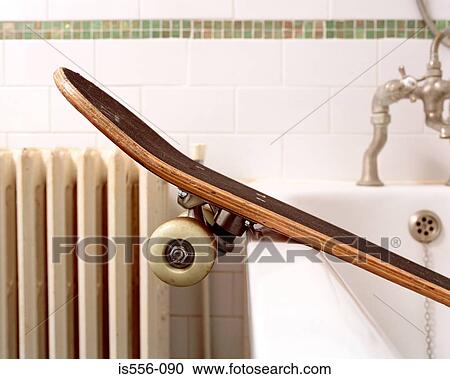 Skateboard in bathroom View Large Photo Image Stock Image - Skateboard in bathroom. Fotosearch