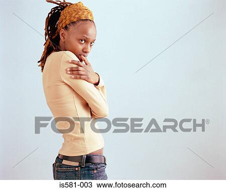 Shy woman View Large Photo Image Stock Image - Shy woman. Fotosearch