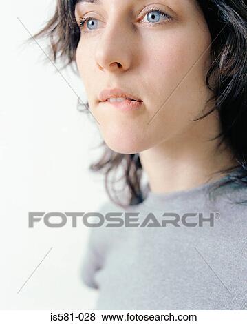 Worried looking woman View Large Photo Image Stock Photo - Worried looking woman. Fotosearch
