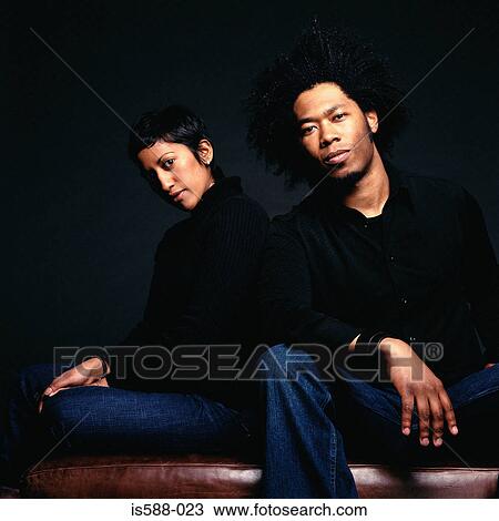 Stock Image - Portrait of a stylish couple. Fotosearch