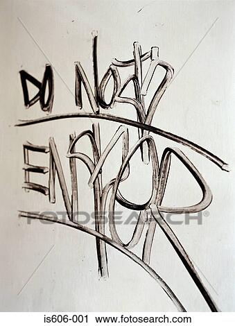 Stock Image - Do not enter written on door. Fotosearch