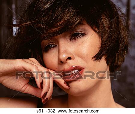 Woman crying with smudged lipstick View Large Photo Image Stock Image - Woman crying with smudged lipstick. Fotosearch
