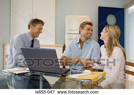 Couple and financial adviser View Large Photo Image Stock Photo - Couple and financial adviser. Fotosearch