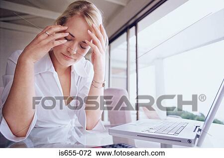 Woman looking stressed View Large Photo Image Stock Image - Woman looking stressed. Fotosearch