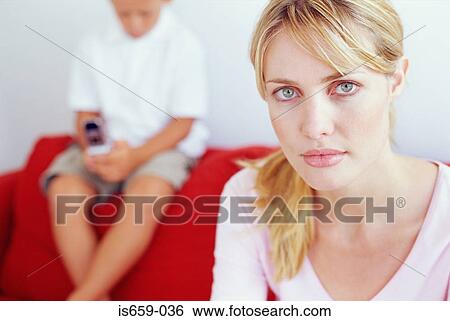 Stock Photograph - Mother and son. Fotosearch