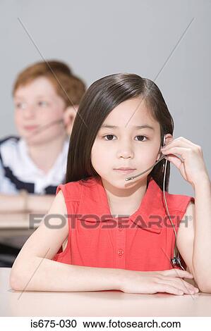 Children wearing headsets View Large Photo Image Stock Image - Children wearing headsets. Fotosearch