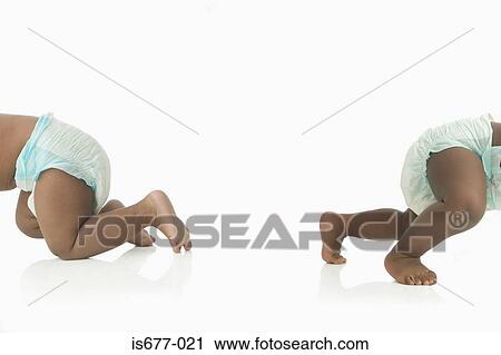 Stock Image - Babies crawling away. Fotosearch