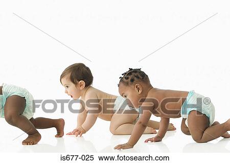 Stock Photography - Babies crawling. Fotosearch