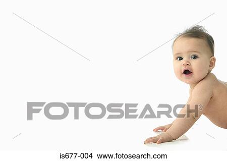 Baby Beginnen Kriechen Bild Is677 004 Fotosearch