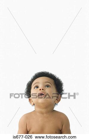 Baby looking up View Large Photo Image Stock Photograph - Baby looking up. Fotosearch