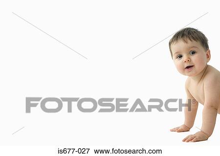 Baby starting to crawl View Large Photo Image Stock Photo - Baby starting to crawl. Fotosearch