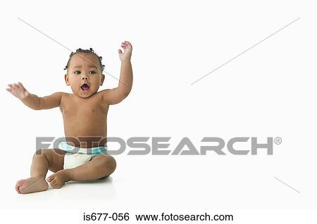 Stock Photograph - Baby waving his arms. Fotosearch