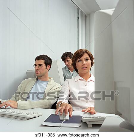 Stock Photography - Office workers. Fotosearch