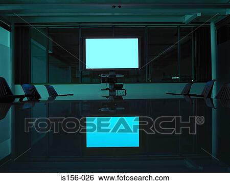 A screen in an empty board room View Large Photo Image Stock Photograph - A screen in an empty board room. Fotosearch
