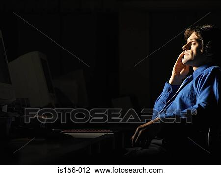 Stock Image - Businessman being inspired,. Fotosearch
