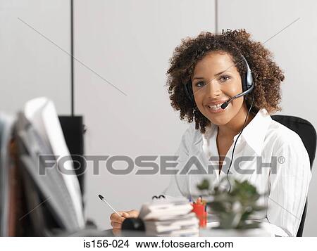 Picture - Customer service worker. Fotosearch