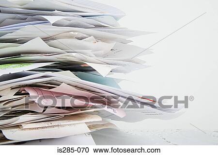 Stock Image - Pile of receipts. Fotosearch