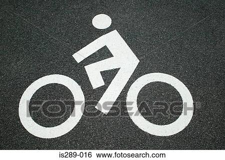 Cycle path road marking View Large Photo Image Stock Photograph - Cycle path road marking. Fotosearch