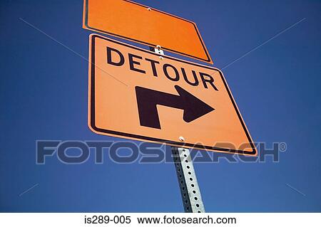 Stock Photography - Detour sign. Fotosearch