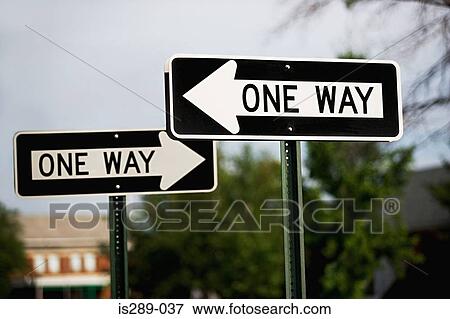 One way signs View Large Photo Image Stock Photo - One way signs. Fotosearch