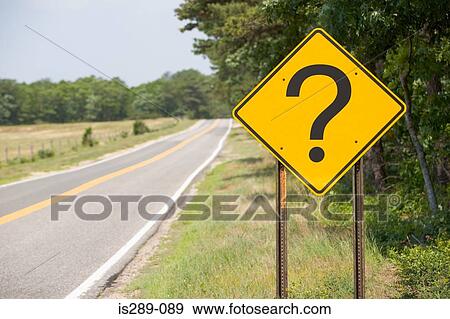 Road sign with a question mark View Large Photo Image Stock Photo - Road sign with a question mark. Fotosearch