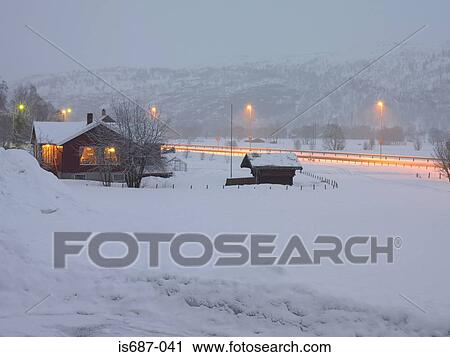 Inviting chalet in the snow View Large Photo Image Stock Image - Inviting chalet in the snow. Fotosearch
