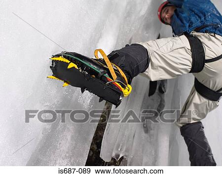 Man ice climbing View Large Photo Image Stock Photo - Man ice climbing. Fotosearch