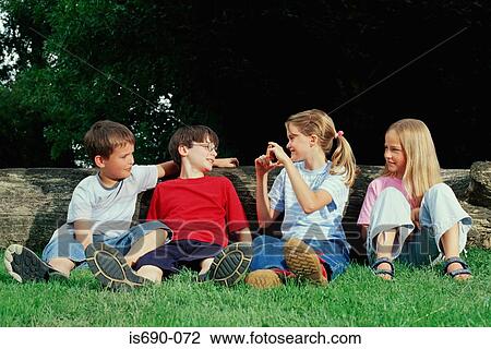 Stock Image - Friends sitting and talking. Fotosearch