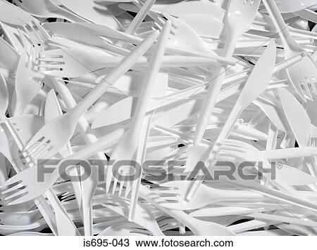 Stock Image - Plastic cutlery. Fotosearch