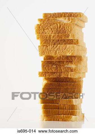 Picture - Stacked white bread. Fotosearch