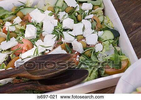 Salad with feta cheese View Large Photo Image Stock Image - Salad with feta cheese. Fotosearch