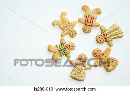 Stock Photo - Gingerbread men in a circle. Fotosearch