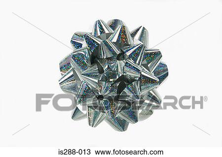 Stock Image - Silver gift bow. Fotosearch