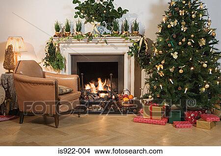 Festively decorated living room View Large Photo Image Picture - Festively decorated living room. Fotosearch