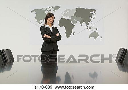 Stock Photo - Businesswoman in conference room. Fotosearch