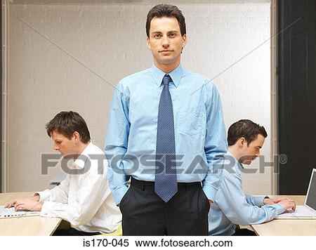 Man and his employees View Large Photo Image Stock Photography - Man and his employees. Fotosearch