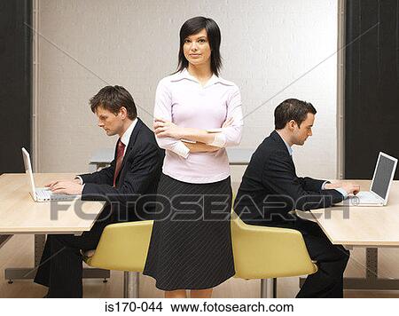 Woman and her employees View Large Photo Image Picture - Woman and her employees. Fotosearch