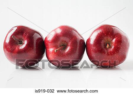 Three red apples View Large Photo Image Stock Image - Three red apples. Fotosearch