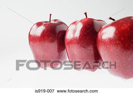 Three red apples View Large Photo Image Stock Photo - Three red apples. Fotosearch