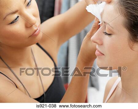 Model having her make-up done View Large Photo Image Stock Photo - Model having her make-up done. Fotosearch