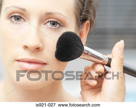 Model having powder applied View Large Photo Image Stock Photo - Model having powder applied. Fotosearch