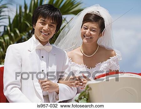 Newlyweds on horsedrawn carriage View Large Photo Image Stock Image - Newlyweds on horsedrawn carriage. Fotosearch