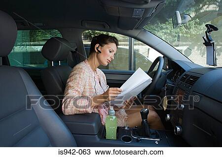 Businesswoman in car View Large Photo Image Stock Image - Businesswoman in car. Fotosearch