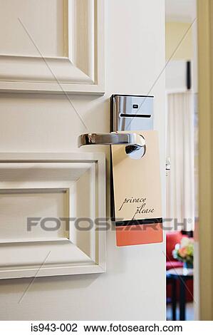 Sign on hotel room door View Large Photo Image Stock Image - Sign on hotel room door. Fotosearch