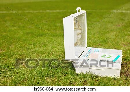 First aid kit on football pitch View Large Photo Image Picture - First aid kit on football pitch. Fotosearch