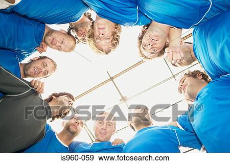 Football team from below View Large Photo Image Stock Photo - Football team from below. Fotosearch