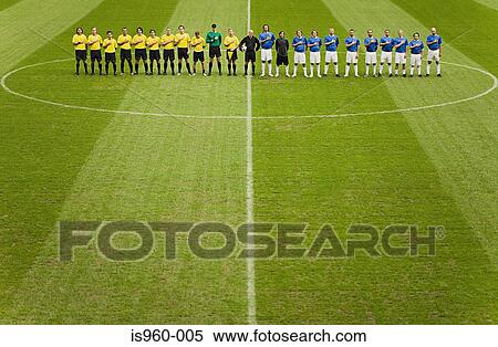 Football teams on the pitch View Large Photo Image Stock Photography - Football teams on the pitch. Fotosearch